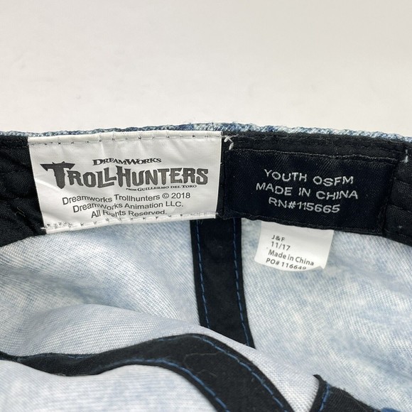 Kid's 2018 Dreamworks Trollhunters Adjustable Baseball Hat Cap Acid Washed - Picture 9 of 9